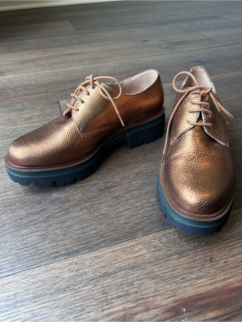 Bravo Java Blucher Granulado Bronze Lace-Up Women’s Leather Shoes